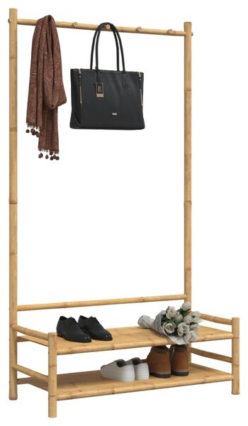 Bambusz ruhaállvány polcokkal 103 x 40 x 183 cm