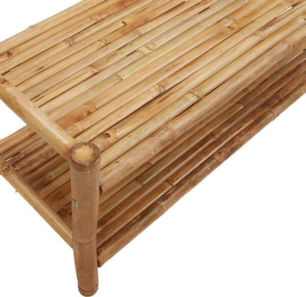 Bambusz ruhaállvány polcokkal 103 x 40 x 183 cm
