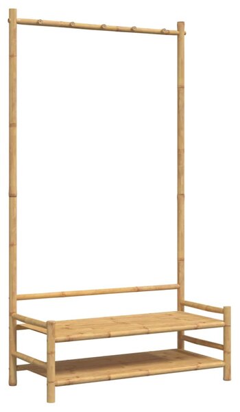 Bambusz ruhaállvány polcokkal 103 x 40 x 183 cm