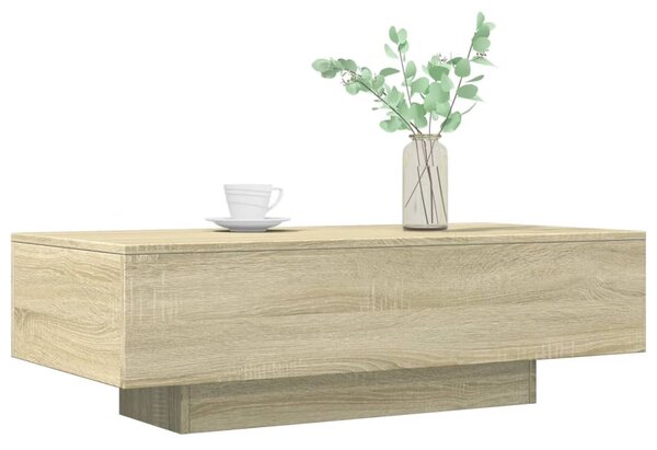 Sonoma tölgy színű szerelt fa dohányzóasztal 100 x 49,5 x 31 cm