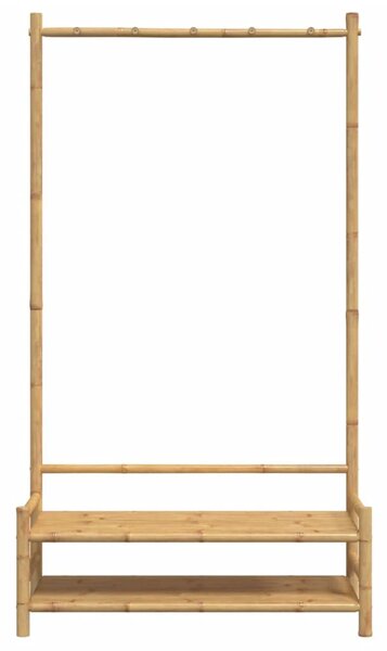 Bambusz ruhaállvány polcokkal 103 x 40 x 183 cm