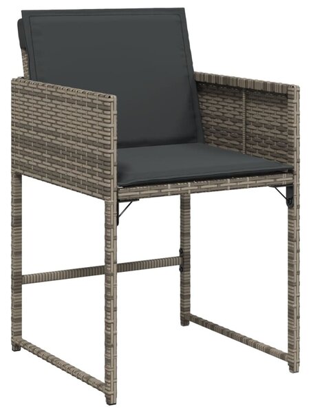 13 részes szürke polyrattan kerti ülőgarnitúra párnákkal