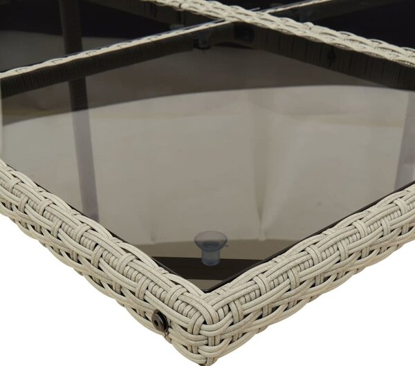 13 részes szürke polyrattan kerti étkezőgarnitúra párnákkal