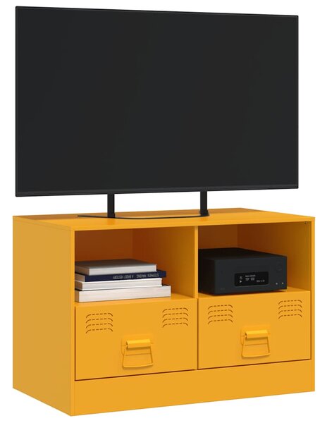 Mustársárga acél TV-szekrény 67 x 39 x 44 cm