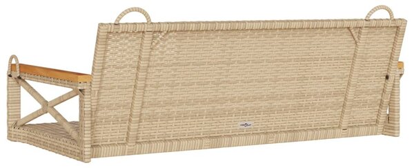 Bézs polyrattan hintapad 109 x 62 x 40 cm