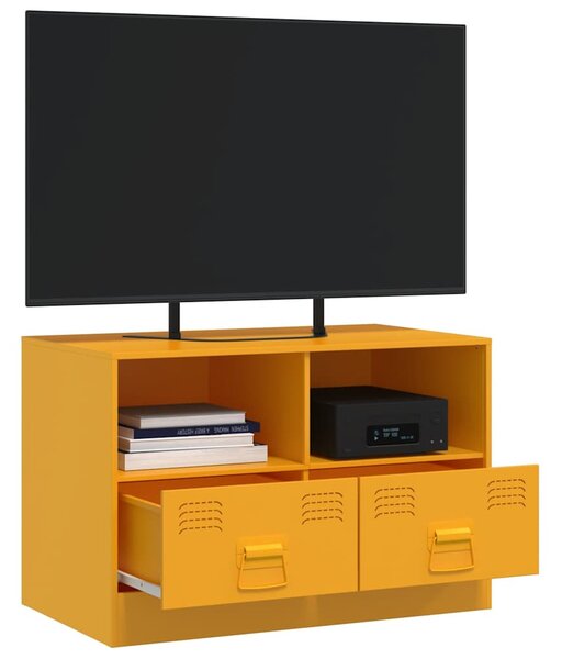 Mustársárga acél TV-szekrény 67 x 39 x 44 cm