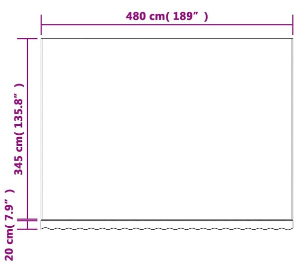 Piros és fehér csíkos pótszövet napellenzőhöz 5x3,5 m