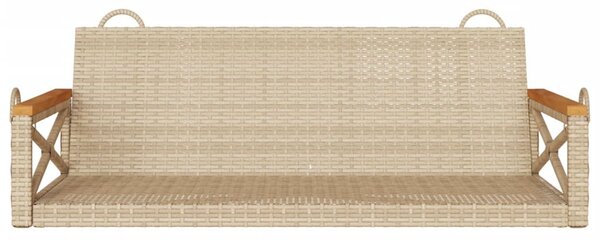 Bézs polyrattan hintapad 109 x 62 x 40 cm