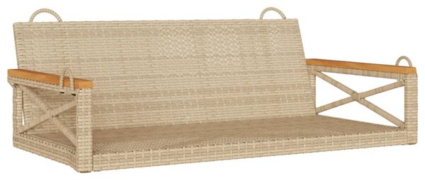 Bézs polyrattan hintapad 109 x 62 x 40 cm