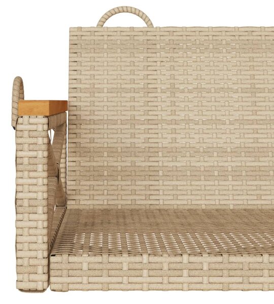 Bézs polyrattan hintapad 109 x 62 x 40 cm