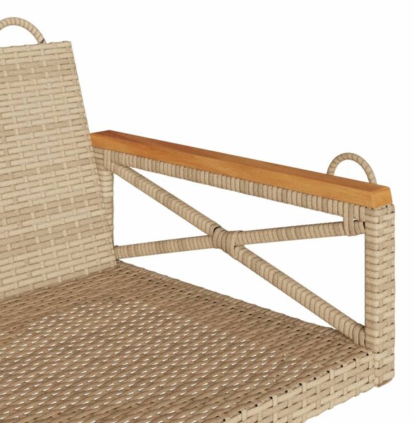 Bézs polyrattan hintapad 109 x 62 x 40 cm