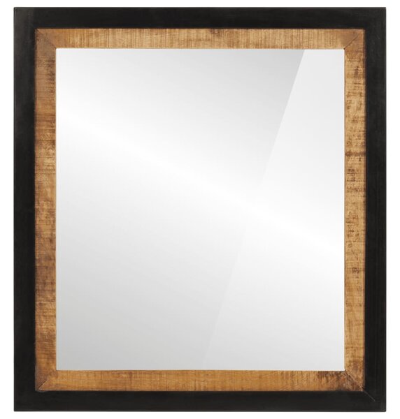 Üveg és tömör mangófa fürdőszobatükör 55 x 1 x 60 cm