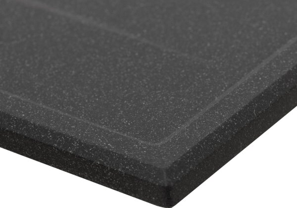 Laveo Megalo, 2 kamrás gránit mosogató 1160x500x185 mm hosszú vízelvezetővel, fekete, LAV-SBE_721T