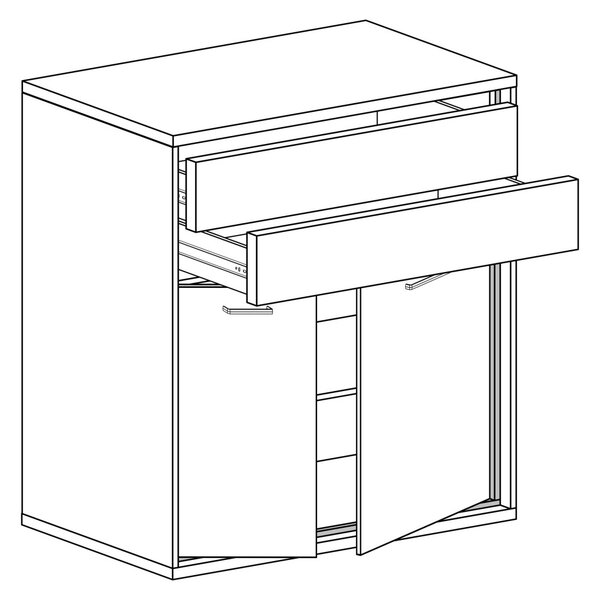 Aldabra Mediolan M-6 komód, hikora fa