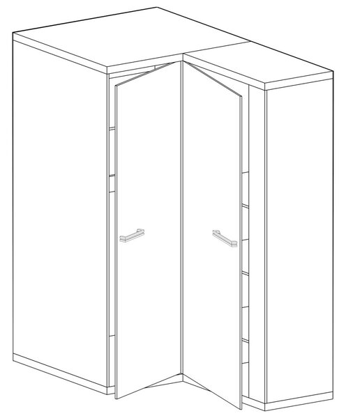 Aldabra Mediolan M-14 gardróbszekrény, hikora fa