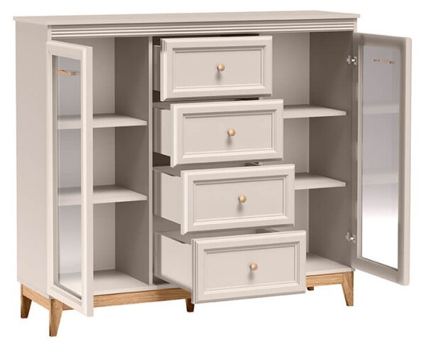 Aldabra Windsor W-7 vitrin, kasmír / természetes tölgy