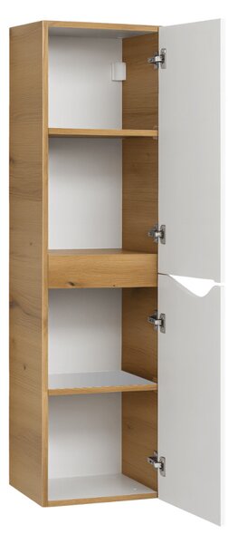 Piramida BETA fali fürdőszoba - állószekrény - ALPINFEHÉR-TÖLGY - 35 x 150 x 30 cm