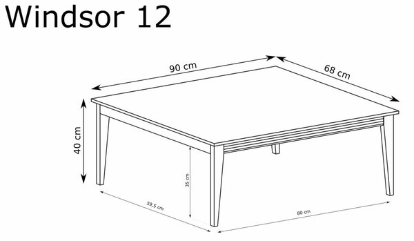 Aldabra Windsor W-12 étkezőasztal, kasmír / természetes tölgy