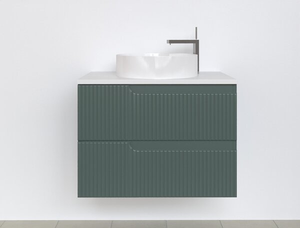 Piramida EURIDIKA fali fürdőszobabútor - mosdópult mosdó nélkül -2 fiókos - PINO ZÖLD - 75x48 x53 cm