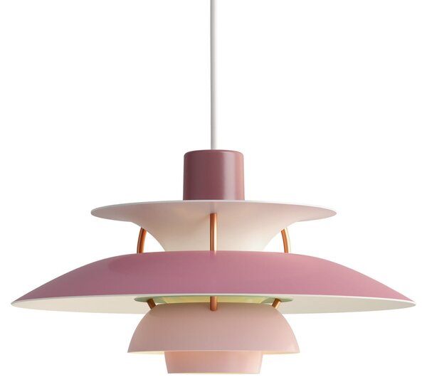 Függőlámpa Louis Poulsen, PH 5 Mini, dimmable, Rózsaszín / Rosé, Nappali, Fém, Dizájn