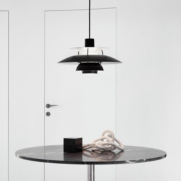 Függőlámpa Louis Poulsen, PH 5, dimmable, Fekete, Nappali, Fém, Dizájn