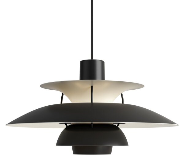 Függőlámpa Louis Poulsen, PH 5, dimmable, Fekete, Nappali, Fém, Dizájn
