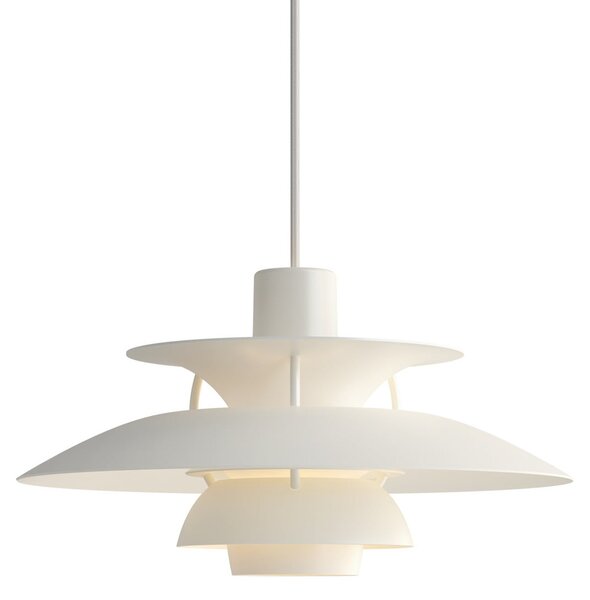 Függőlámpa Louis Poulsen, PH 5 Mini, dimmable, Fehér, Nappali, Fém, Dizájn