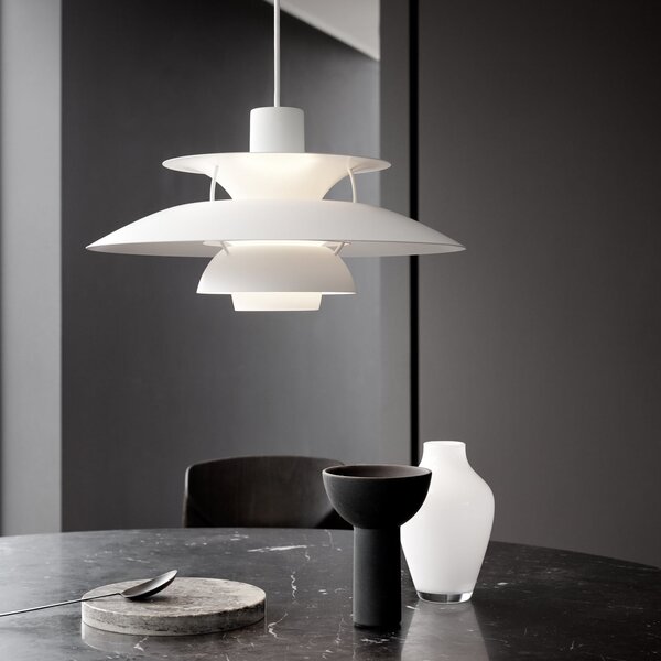 Függőlámpa Louis Poulsen, PH 5 500, dimmable, Fehér, Nappali, Fém, Dizájn