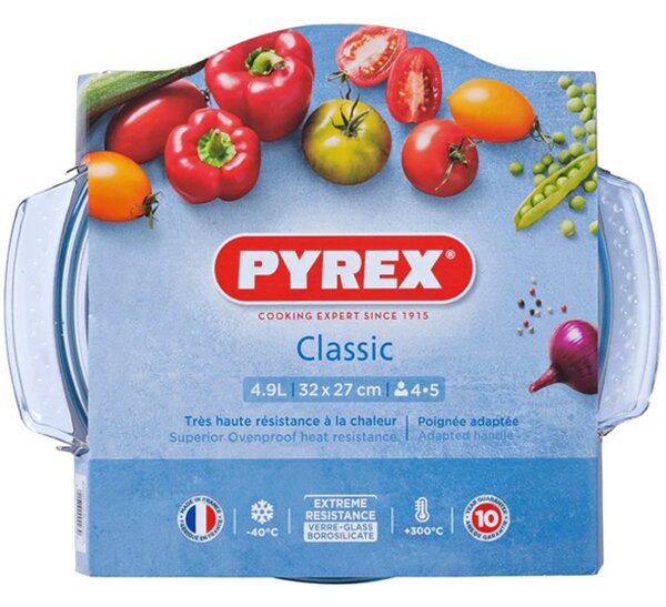 Pyrex Classic hőálló sütőtál kerek 4,9 liter (3,5 + 1,4) 27 cm - 203041