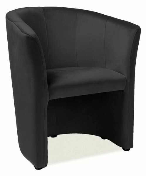 TM-1 Elegáns Bársony Fotel Fekete