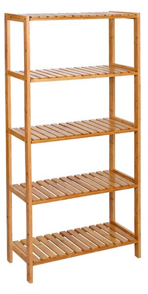 SONGMICS BCB35Y Polcrendszer Bambusz 5 Állítható Polccal Természetes 60 x 26 x 130 cm