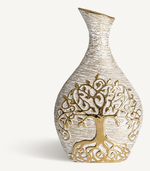 Aranyszínű kerámia váza Tree – Burkina