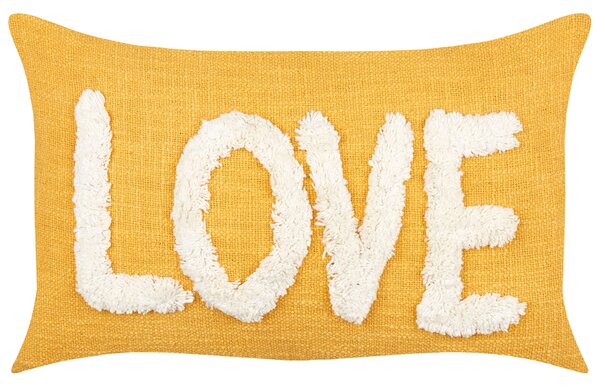 2 db díszpárna LOVE Pamut 30 x 50 cm Sárga