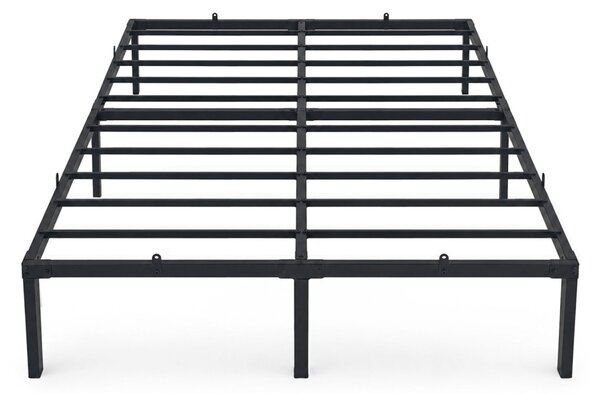 AKORD Furniture Factory Fém Ágy Keret 160x200 cm Fekete Összecsukható 9 Lábbal és 20 Léccel