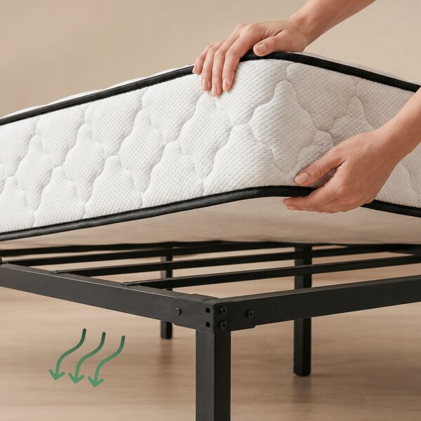AKORD Furniture Factory Fém Ágy 100x200 cm Összecsukható Fekete 6 Lábbal és 10 Ággyal
