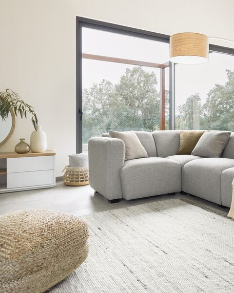 Fehér-natúr színű állólámpa fa búrával (magasság 210 cm) Juhe Ash – Kave Home
