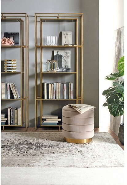 Aranyszínű acél könyvespolc 68x172,5x28 cm Elenor – Bizzotto