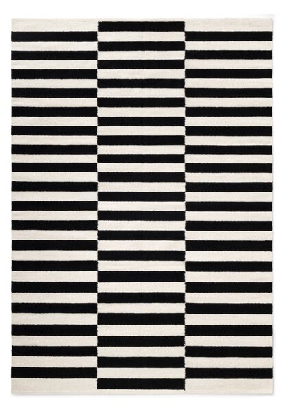 Fekete-fehér kétoldalas kézi szövésű gyapjú szőnyeg 160x230 cm Donna – Hanse Home
