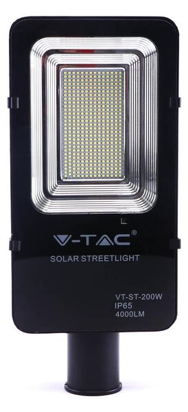 V-TAC napelemes utcai LED lámpa, térvilágító lámpatest 50W természetes fehér - SKU 5502