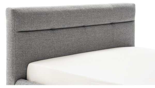 Szürke kárpitozott ágyneműtartós franciaágy ágyráccsal 160x200 cm Lotte – Meise Möbel