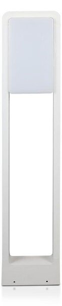 V-TAC 10W kültéri LED lámpa oszlop 80 cm, természetes fehér, fehér házzal - SKU 2120117