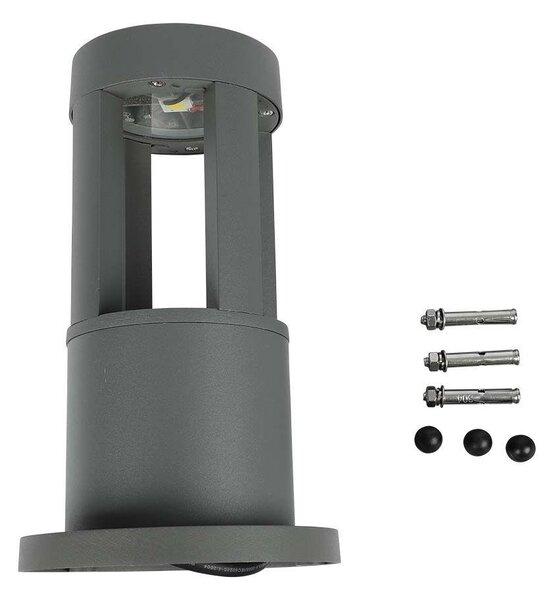 V-TAC 10W kültéri COB LED lámpa oszlop 25 cm, meleg fehér, szürke házzal, 100 Lm/W - SKU 128319