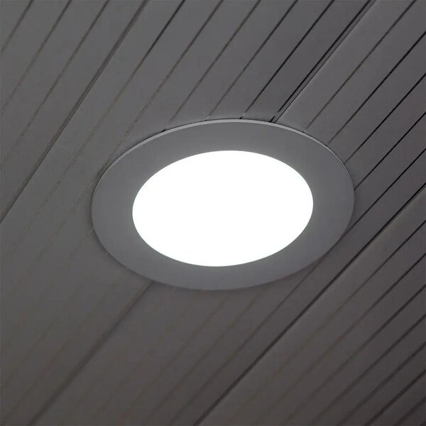 V-TAC süllyeszthető kerek fémházas LED panel 18W hideg fehér - SKU 214862