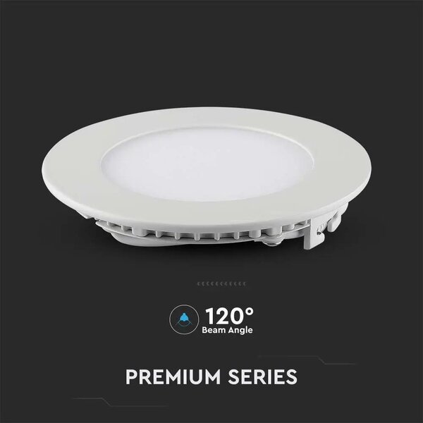 V-TAC süllyeszthető kerek fémházas LED panel 18W hideg fehér - SKU 214862
