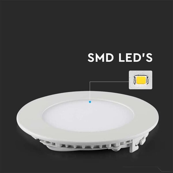 V-TAC süllyeszthető kerek fémházas LED panel 18W hideg fehér - SKU 214862