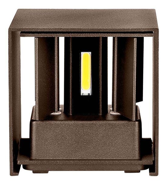 V-TAC 11W kültéri, Corten barna, szögletes, fali LED lámpa meleg fehér, 120 Lm/W - SKU 6820