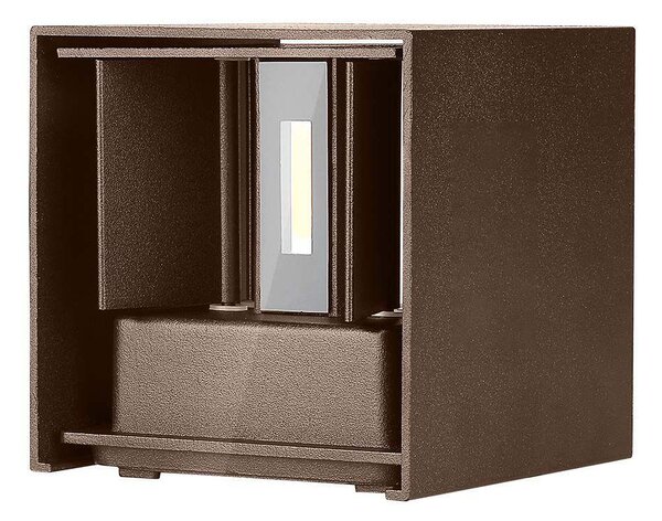 V-TAC 11W kültéri, Corten barna, szögletes, fali LED lámpa meleg fehér, 120 Lm/W - SKU 6820