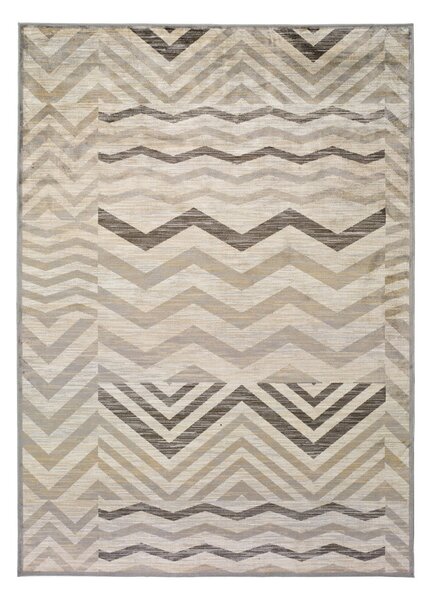 Belga Zig Zag szürke viszkóz szőnyeg, 70 x 110 cm - Universal
