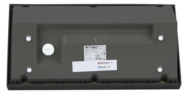V-TAC Landscape 20W kültéri fali LED lámpa természetes fehér, fekete házzal, 100 Lm/W - SKU 6811