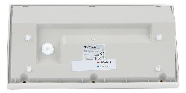 V-TAC Landscape 20W kültéri fali LED lámpa természetes fehér, fehér házzal, 100 Lm/W - SKU 6817